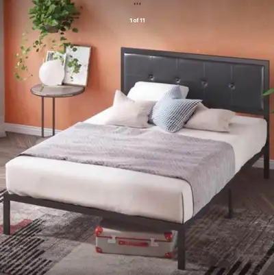 Zinus Cherie Faux Leather Classic Upholstered Platform Bed Frame, View more