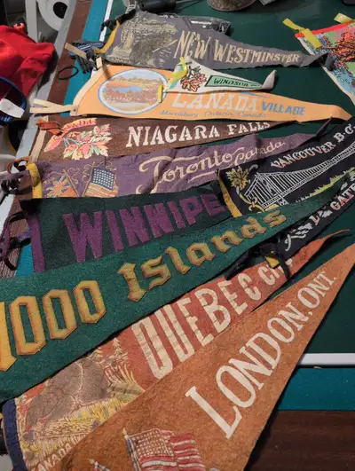 Vintage felt pennants Canada lot, View more
