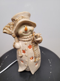 Vintage Ceramic Snowman Lamp /Light