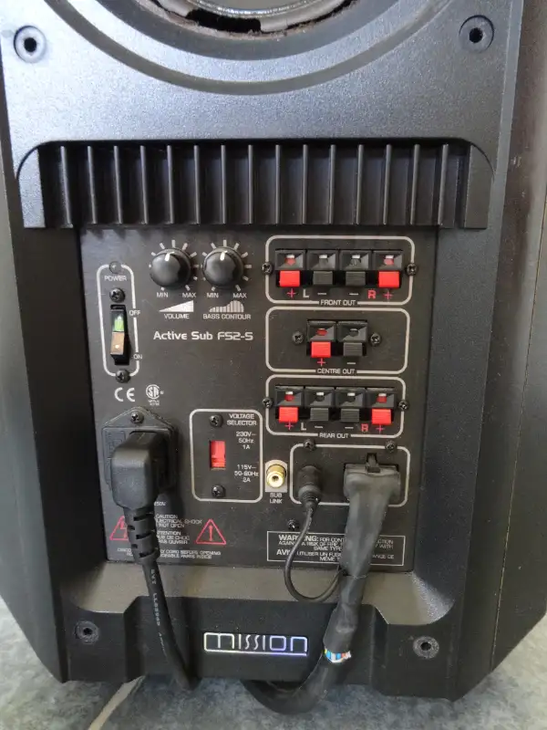 Mission FS2-S 150W powered subwoofer for sale AS IS in Speakers in Markham / York Region - Image 4