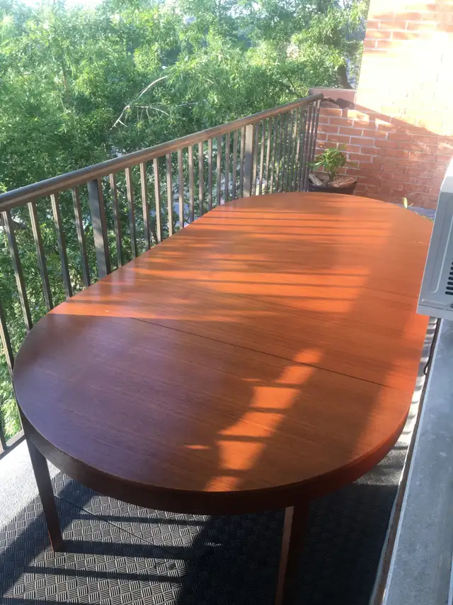 1960's RARE 3 PIECE TEAK DINING TABLE BY NIELS KOEFOED in Dining Tables & Sets in City of Toronto - Image 4