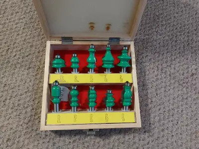 Brand New, Never Used Artisan Precision Router Bits, 1/2" shank, perfect for crown moulding, baniste...