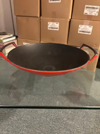Le Creuset Cast Iron Wok 14" Red No Lid, View more