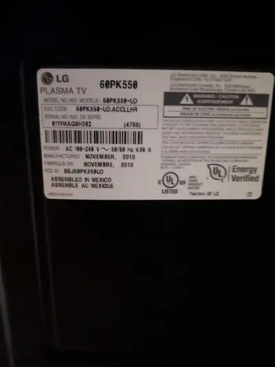60 inch LG plasma tv, View more