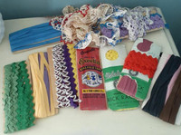 Vintage trim lot - rick rack, bias fold tape, lace assor colours