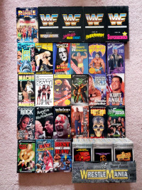 ○●○WWF/WCW VHS WRESTLING TAPES FROM 80"S & 90'S●○●
