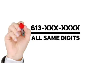 613-XXX-XXXX Memorable easy to remembering business Vip numbers, View more