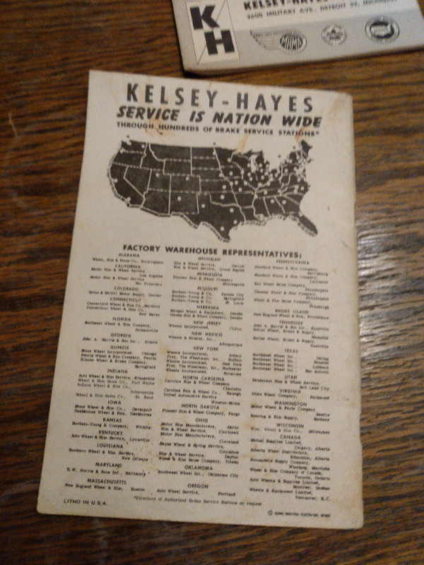Vintage 1958 Kelsey-Hayes "Operation and Care" in Other in Renfrew - Image 4