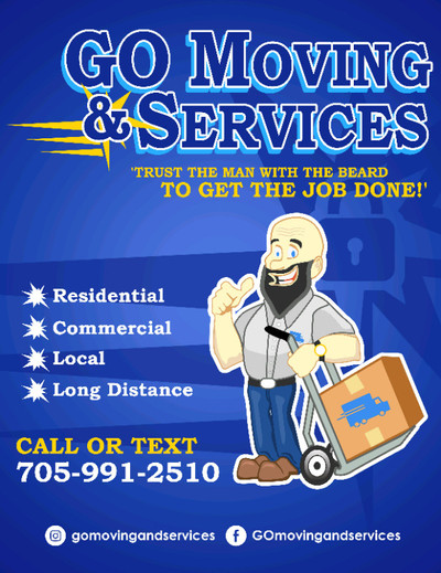 GO Moving & Services 705-991-2510  - Price List Included