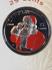 2004 CANADA HOLIDAY GIFT SET WITH SANTA CLAUS 25-CENTS