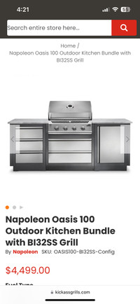 Napoleon Oasis outdoor kitchen