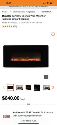 Electric fireplace 1000sq. Ft 