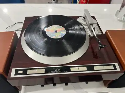 Vintage Denon DP-37F direct drive fully automatic turntable , View more