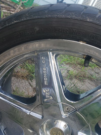 15 inch chrome rims with low profile bfgoodrich tire+extra tire