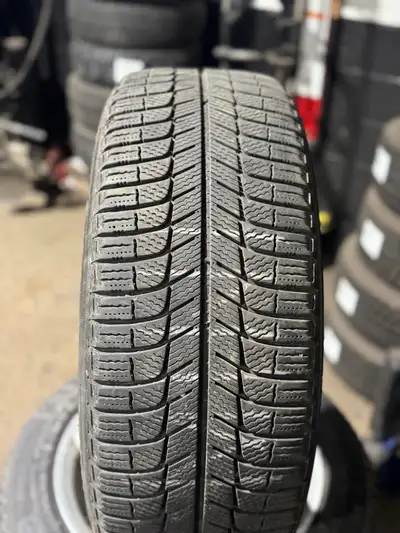 A set of Michelin x-I e tires on alloy rims that were on a 2018 Mini Cooper. Tire size is 225/55R17....