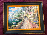 Sam Park "Dockside at Amalfi"  Canvas  12x16  Embellished LE  AP