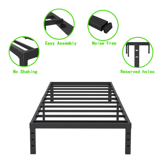 Cieemine 12" Twin/Single Size Metal Bed Frame Holds 2500lbs NEW in Beds & Mattresses in London - Image 3