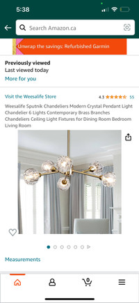 Weesalife Sputnik Chandeliers Modern Crystal Pendant Light Chand