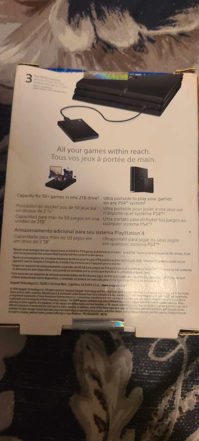 2TB PS4 storage device  in Sony Playstation 4 in Moncton - Image 2