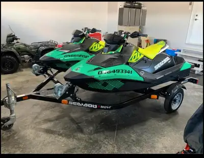 2019 Seadoo Spark Trixx 2 up with Seadoo double trailer Extras: -Adjustable Handle Bar Risers -IBR /...