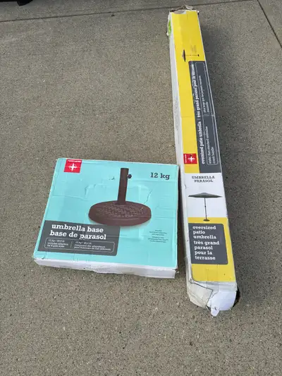 Tera Gear Oversized Patio Umbrella and 12kg Base, View more