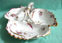 PLAT TROIS SECTIONS/POIGNEE ANTIQUE HANDLED THREE SECTIONS BOWL