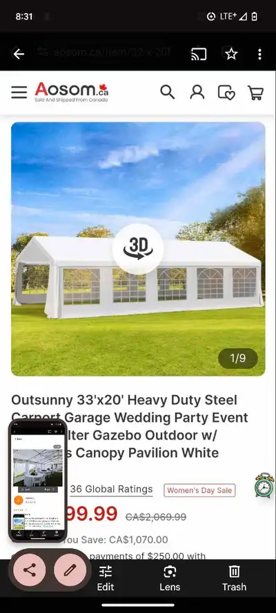 BRAND NEW. Bought this great event tent for our wedding but we never used it. Still in boxes, kept i...