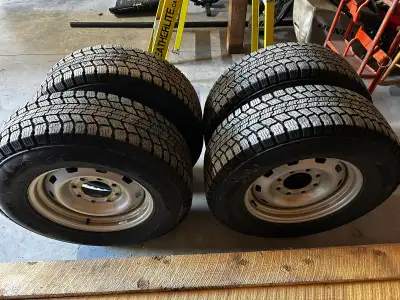 Set of four General 275/70/18 with 8 bolt steel wheels(8x180). $1500.00