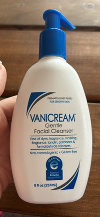 50% full / half full.  Vanicream Gentle Facial Cleanser. 