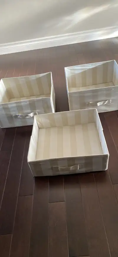 lot of 3 collapsible fabric  storage bins, View more