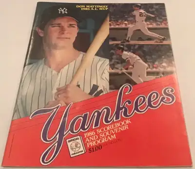 NY Yankees Don Mattingly 15 Cards, 1986 Yankees vs Jays Program, View more