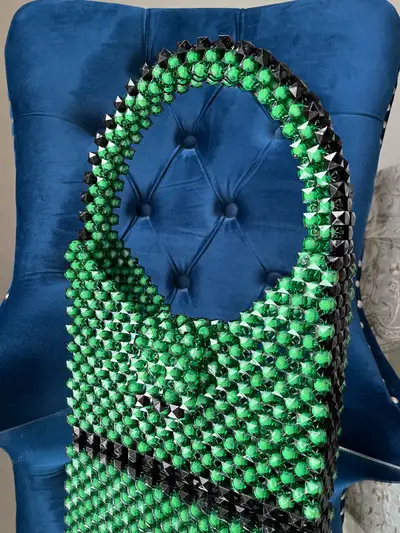 Edgy Beaded Satchel - Casual ‼️ONLY GREEN ONE AVAILABLE‼️, View more