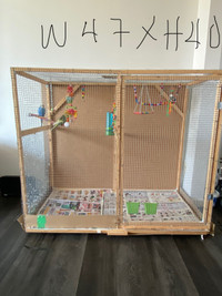 2 Budgie’s with Cage and Toys