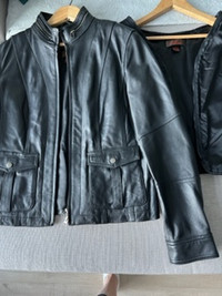 Ladies Daniel Leather Bomber Jacket