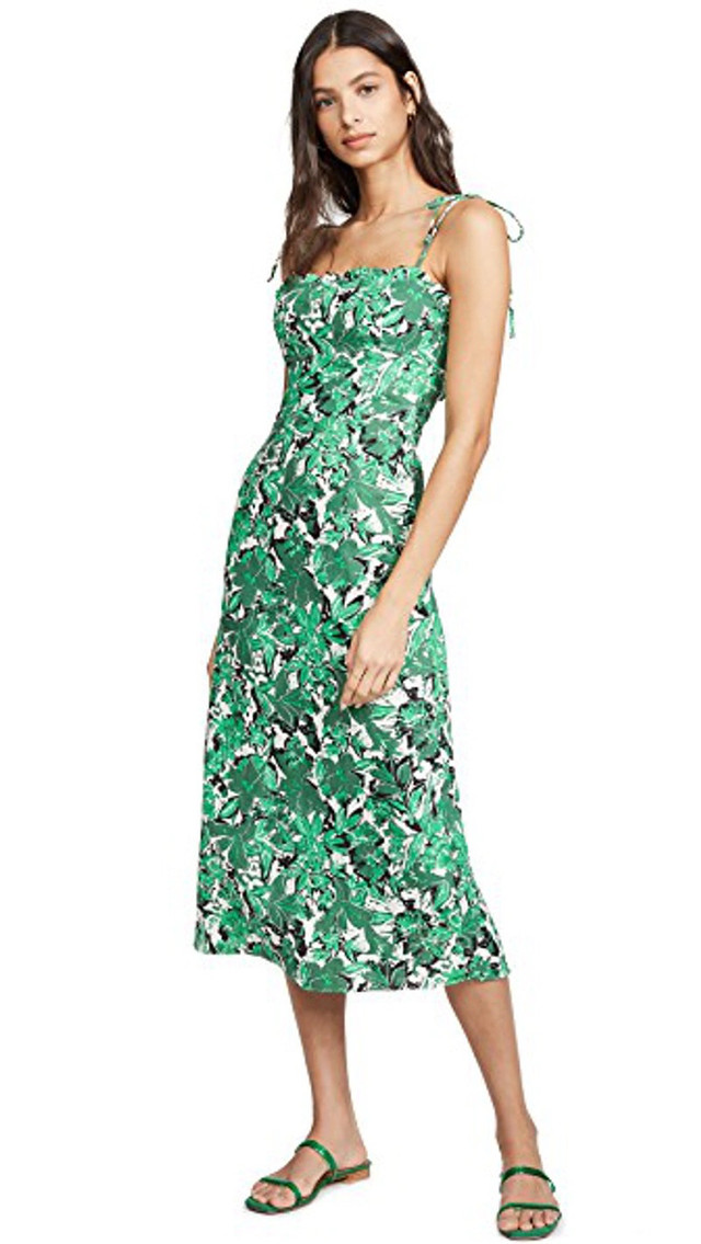 Free People Women's Green Spaghetti Strap Tea-Length Dress sz 6 in Women's - Dresses & Skirts in Mississauga / Peel Region - Image 2