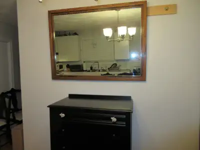Authentic hardwood, real heavy and sturdy wall mirror. 30 pounds, View more