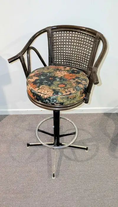 Vintage Cornet Furniture Rattan Swivel Bar Stools – Set of 4, View more