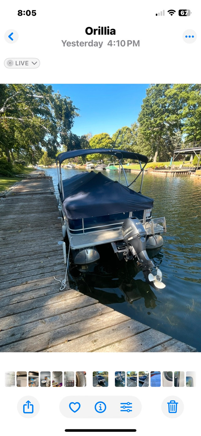 2021 pontoon boat  in Powerboats & Motorboats in Barrie - Image 2
