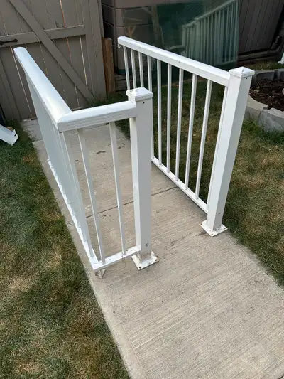 36" High White Aluminum Deck Railing (Around 9 Feet Total), View more