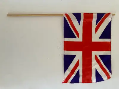 VINTAGE UNITED KINGDOM UNION JACK HAND HELD PARADE FLAG, View more
