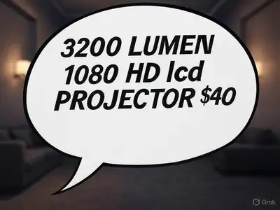 3200 LUMEN 1080 HD lcd PROJECTOR $40  6000 lumen ..., View more
