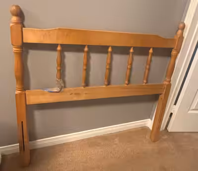 Vintage twin headboard solid wood never been finished 39" wide and 37" high Pick up only - Derry Rd...