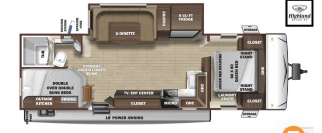 2021 Highland Ridge Open Range 241BH Trailer in Travel Trailers & Campers in Cranbrook - Image 3
