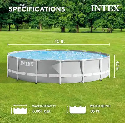 Piscine INTEX 15 pi x 42 po Prism Frame – 700$, View more