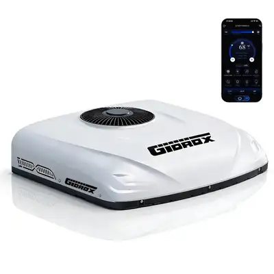 Brand new in box! Keep your RV cool and comfortable with this Gidrox 10000 BTU 12V DC RV Air Conditi...