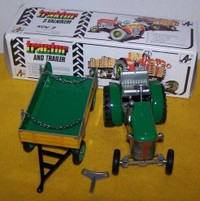 Vintage Tractor & Trailer New Boxed Wind Up Toy
