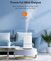 (NEW) TaoTronics Cool Mist Ultrasonic Humidifier 4L Quiet WHITE