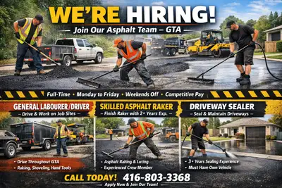   Now hiring: experienced asphalt guys in the GTA , View more