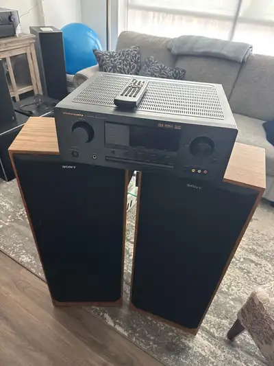 Amazing quality components! Marantz surround sound power receiver with remote, Sony speakers sound f...