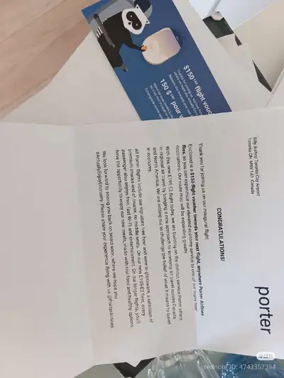 Porter airline voucher, View more